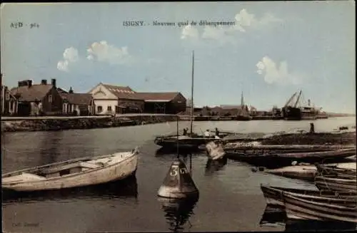 Ak Isigny sur Mer Calvados, Nouveau Quai de Débarquement