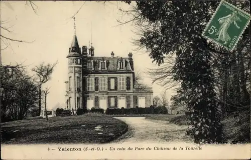 Ak Valenton Val de Marne, Château de la Tourelle, Parc