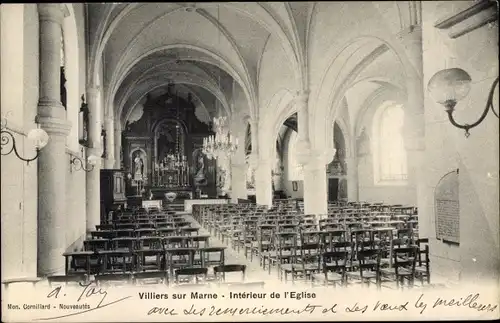 Ak Villiers sur Marne Val de Marne, Intérieur de l´Église