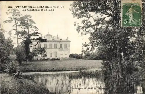 Ak Villiers sur Marne Val de Marne, Château et le Lac