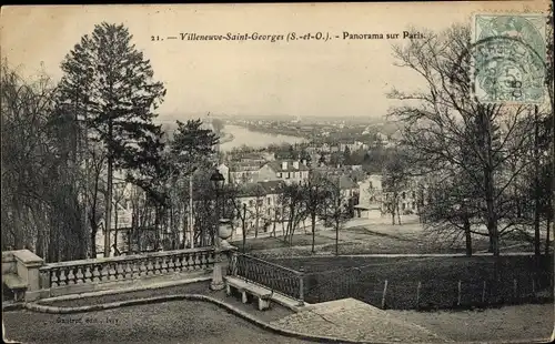 Ak Villeneuve Saint Georges Val de Marne, Panorama