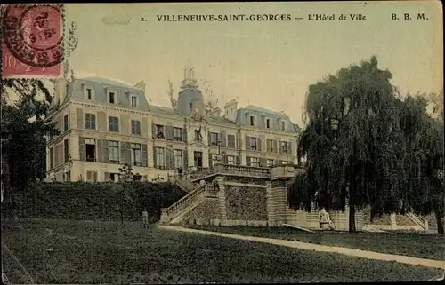 Ak Villeneuve Saint Georges Val de Marne, Hôtel de Ville