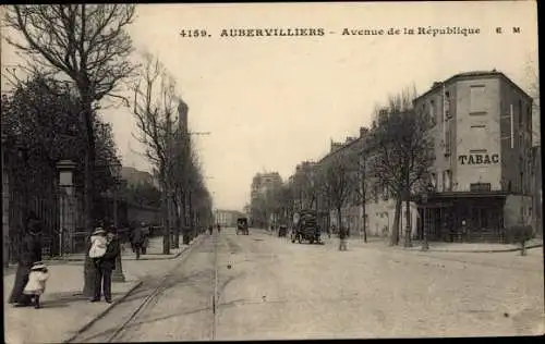 Ak Aubervilliers Seine Saint Denis, Avenue de la République