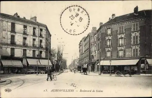 Ak Aubervilliers Seine Saint Denis, Boulevard de Stains