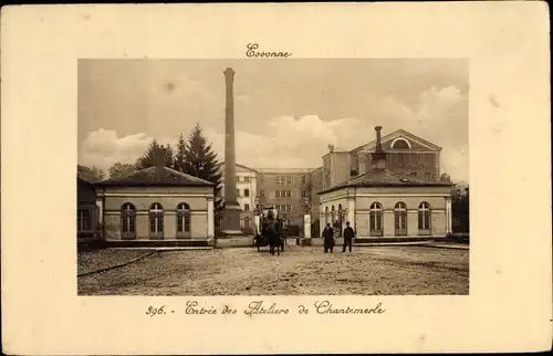 Ak Essonnes Essonne, Entrée des Ateliers de Chantemerle