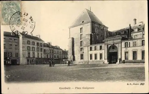 Ak Corbeil Essonne, Place Galignani