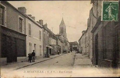 Ak Mereville Essonne, Rue Carnot