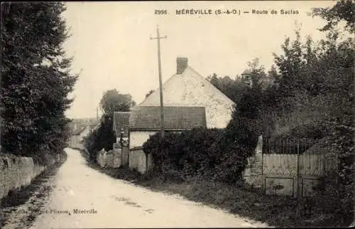 Ak Mereville Essonne, Route de Saclas