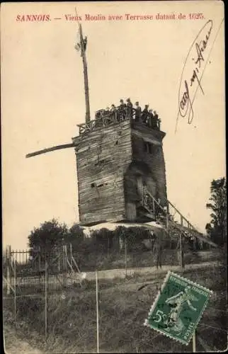 Ak Sannois Val d’Oise, Vieux Moulin avec Terrasse datant de 1625