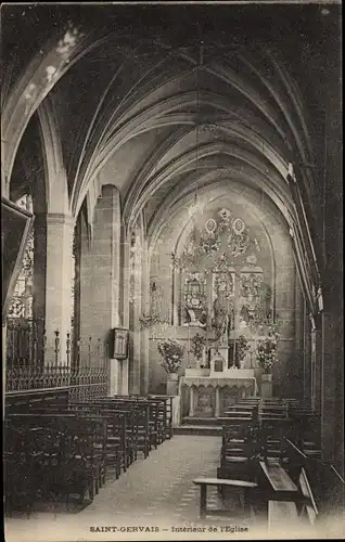 Ak Saint Gervais Val d'Oise, Interieur de l´Eglise