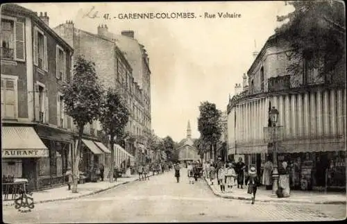 Ak La Garenne Colombes Hauts de Seine, Rue Voltaire