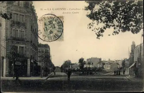 Ak La Garenne Colombes Hauts de Seine, carrefour, Avenue Conté