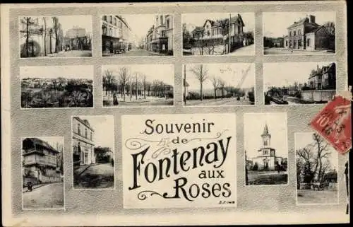 Ak Fontenay aux Roses Hauts de Seine, Teilansichten, Bahnhof, Kirche