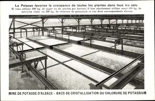 Ak Elsass Haut Rhin, Mine de Potasses d'Alsace, Bacs de Cristallisation du Chlorure de Potassium