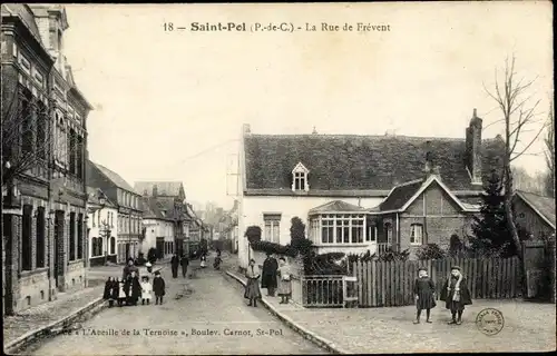 Ak Saint Pol sur Ternoise Pas de Calais, La Rue de Frevent