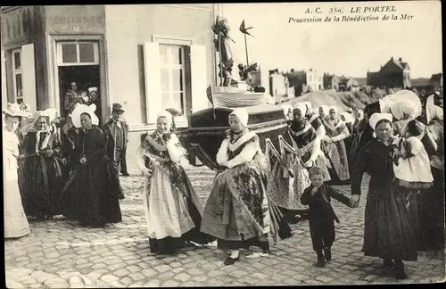 Ak Le Portel Pas de Calais,Procession de la Benediction de la Mer