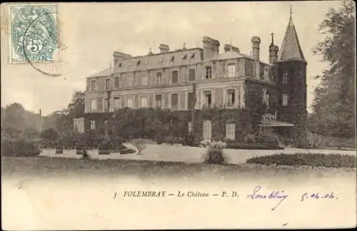Ak Folembray Aisne, Le Chateau