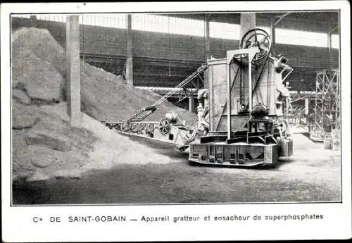 Ak Saint Gobain Aisne, Appareil gratteur et ensachseur de superphosphates