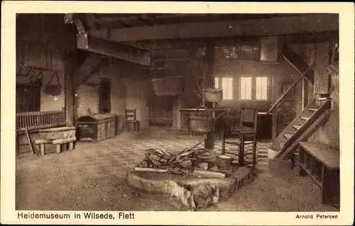 Ak Wilsede Bispingen in der Lüneburger Heide, Heidemuseum, Flett, Arnold Petersen