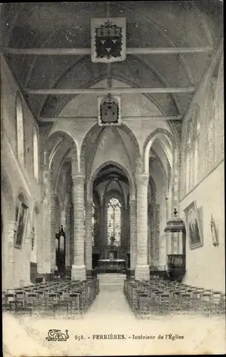 Ak Ferrières Loiret, Intérieur de l´Église