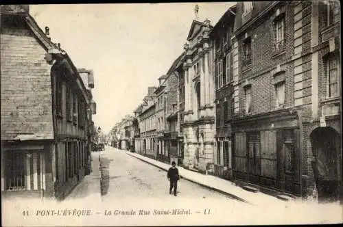 Ak Pont l'Évêque Calvados, Grande Rue Saint Michel