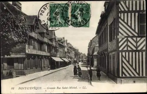 Ak Pont l'Évêque Calvados, Grande Rue Saint Michel