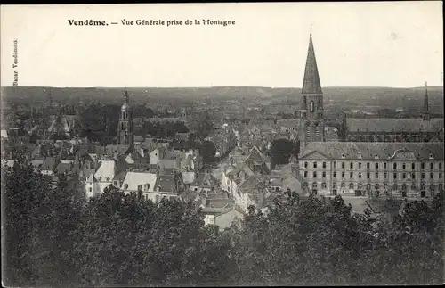 Ak Vendôme Loir et Cher, Vue Générale prise de la Montagne