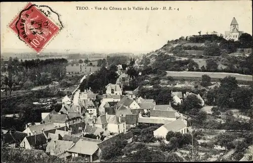 Ak Troo Loir et Cher, Vue du Côteau et la Vallée du Loir