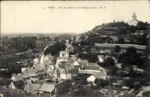 Ak Troo Loir et Cher, Vue du Côteau et la Valée du Loir