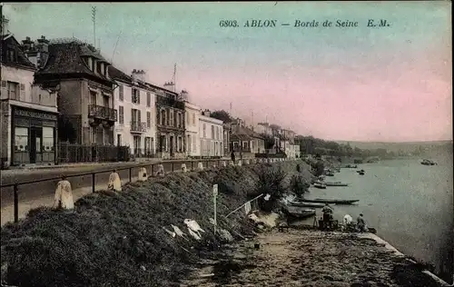 Ak Ablon Val de Marne, Bords de Seine