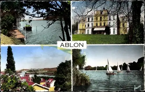 Ak Ablon Val de Marne, Le Château, Panorama, La Seine