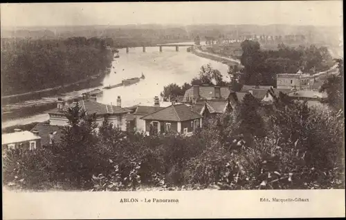 Ak Ablon Val de Marne, Panorama, La Seine