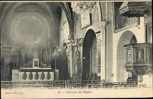 Ak Ivry sur Seine Val de Marne, Intérieur de l´Église