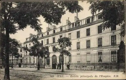 Ak Ivry sur Seine Val de Marne, Entrée de l´Hospice