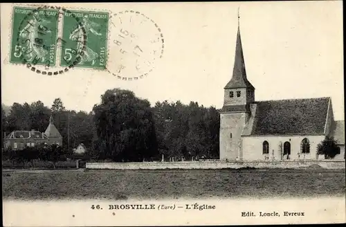 Ak Brosville Eure, L´Église