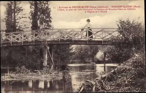 Ak Bouchevilliers Eure, Pont sur l´Epte