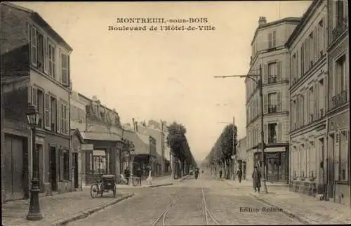 Ak Montreuil sous Bois Seine-Saint-Denis, Boulevard de l´Hôtel de Ville