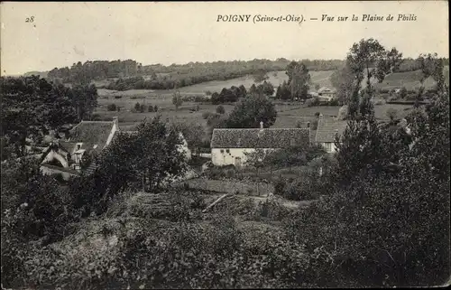 Ak Poigny Yvelines, Vue sur la Plaine de Philis