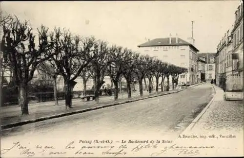 Ak Poissy Yvelines, Le Boulevard de la Seine