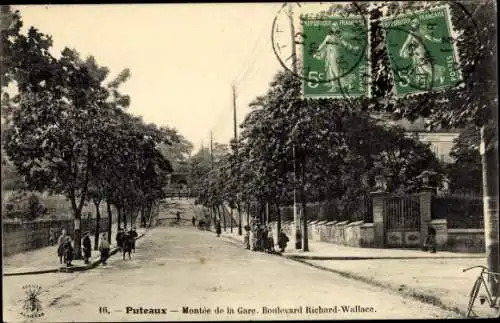 Ak Puteaux Hauts de Seine, Montee de la Gare, Boulevard Richard Wallace