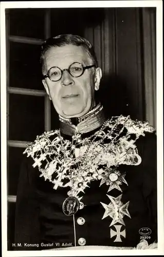 Ak König Gustaf VI Adolf