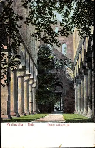 Ak Paulinzella Königsee Rottenbach in Thüringen, Klosterruine, Säulenhalle