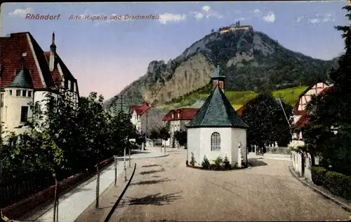 Ak Rhöndorf am Rhein Bad Honnef, Alte Kapelle und Drachenfels, Ottmar Zieher