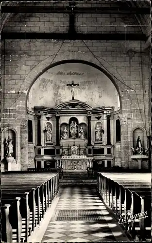 Ak Ferrières en Gâtinais Loiret, Intérieur de la Chapelle Notre Dame de Béthléem