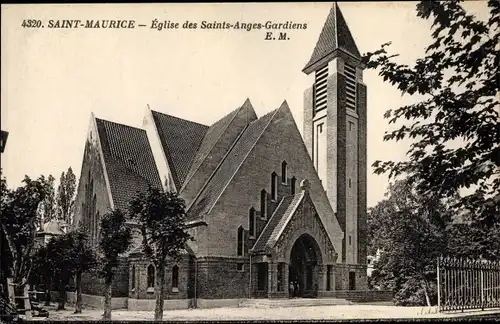 Ak Saint Maurice Val de Marne, Église Saint Anges Gardiens