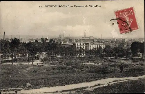 Ak Vitry Val de Marne, Panorama de Vitry Port