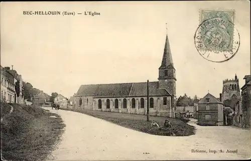 Ak Bec Hellouin Eure, L´Église