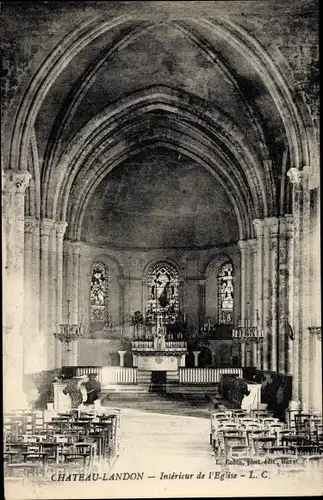 Ak Chateau Landon Seine et Marne, Intérieur de l´Église