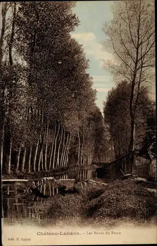 Ak Chateau Landon Seine et Marne, Bords du Fusin