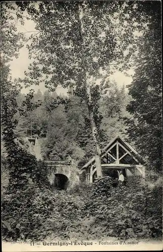 Ak Germigny l'Eveque Seine et Marne, Fontaîne d´Aisance